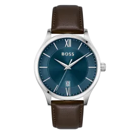 Relógio Homem Aço e Pele ELITE