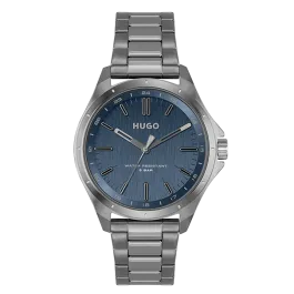 Relógio #COMPLETE Aço IP Azul e Aço