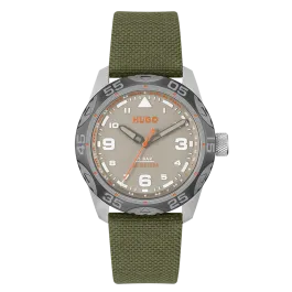 Relógio #Trek Aço IP Cinzento e Nylon Verde