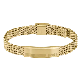 Pulseira Homem Malha Aço IP Dourado ALEN