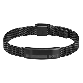 Pulseira Homem Malha Aço IP Preto ALEN