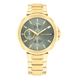 Relógio Senhora Multifunções Aço Dourado