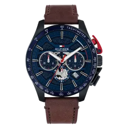 Relógio Homem Cronógrafo Alumínio e Pele