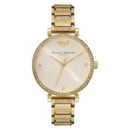 Relógio Belgrave Tbar Aço Dourado e Cristais