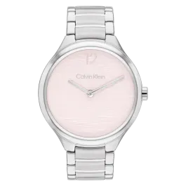 Relógio Senhora Rosa e Prateado em Aço