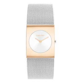 Relógio Senhora Prateado e Dourado Rosa em Aço