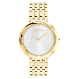 Relógio Senhora Madre-Pérola Dourado em Aço