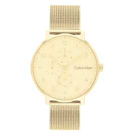 Relógio Senhora Dourado em Malha Milanesa