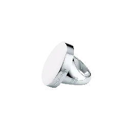 Anel Aço Prateado e Branco