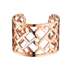 Bangle Aço Dourado Rosa