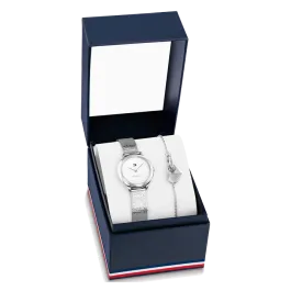 Set Mulher Relógio e Pulseira Aço