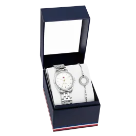 Set Mulher Relógio e Pulseira Aço