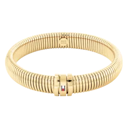 Pulseira Mulher Elástico Aço IP Dourado