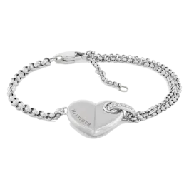 Pulseira Mulher Coração Aço Prateado