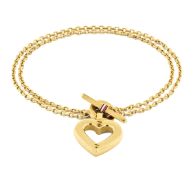 Pulseira Mulher Aço Dourado Coração