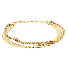 Pulseira Dupla Mulher Aço Dourado