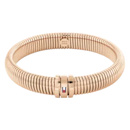 Pulseira Mulher Elástico Aço Dourad Rosa