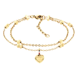 Pulseira Mulher Aço Dourado Dupla