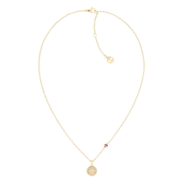 Colar Mulher Aço Dourado com Cristais