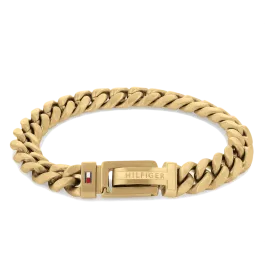 Pulseira Malha Aço Dourado Ajustável