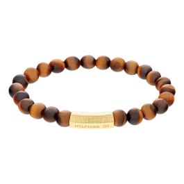 Pulseira Homem em aço e olho-de-tigre