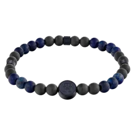Pulseira Homem em Carbono e Lápis-Lazúli