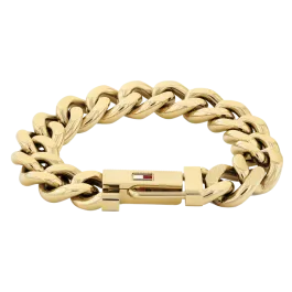 Pulseira Homem Aço Malha Dourada