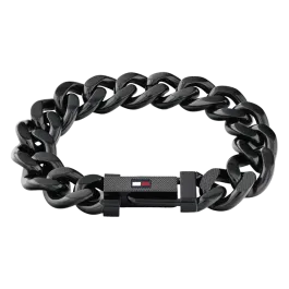 Pulseira Homem Aço Malha IP Preto