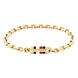 Pulseira Homem Aço Malha Dourado
