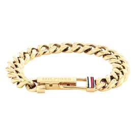 Pulseira Homem Aço Dourado Malha