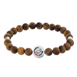 Pulseira Homem Aço e Olho Tigre