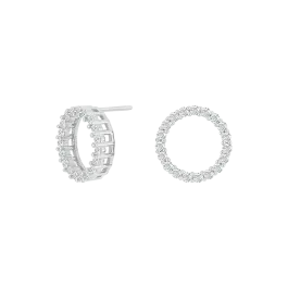 Brincos OBINOR Círculo Prateados