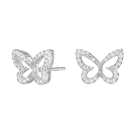 Brincos PAMELANOR Borboleta Prateados