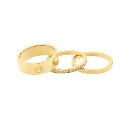 Trio de Anéis Senhora em Dourado