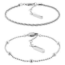 Pulseira Dupla Senhora em Aço