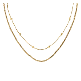 Colar Duplo Senhora Dourado