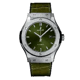 CLASSIC FUSION 42 TITÂNIO VERDE PELE