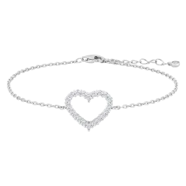 Pulseira OBINOR Coração Prateada