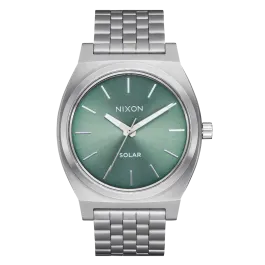 Relógio Time Teller Solar Verde e Prateado