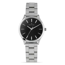 Relógio Mulher New Classic Lady Silver & Black