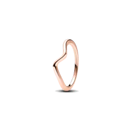 Anel ondulado dourado rosa