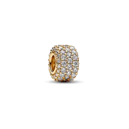 Conta Pavé Dourado com Cristais