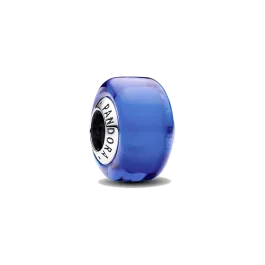 Conta murano azul prata