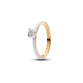 Anel ME Branco Coração com Zircónia