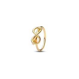 Anel Dourado Nó Infinito