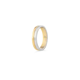 Aliança Ouro Amarelo e Ouro Branco 2mm