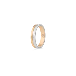 Aliança Ouro Rosa e Ouro Branco 2mm