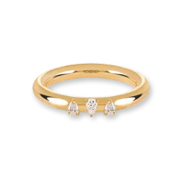 Anel White Fairy Ouro Amarelo E Diamantes
