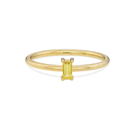 Anel Clover Ouro Amarelo E Safira Amarela