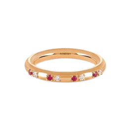 Anel Primrose Ouro Rosa, Rubis E Diamantes